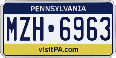 PA license plate MZH6963