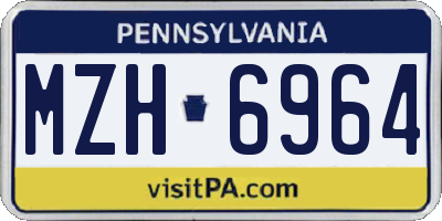 PA license plate MZH6964