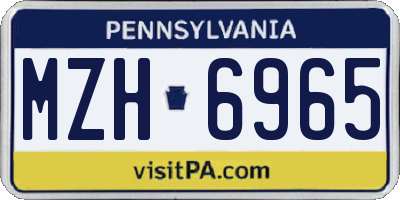 PA license plate MZH6965
