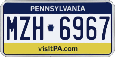 PA license plate MZH6967