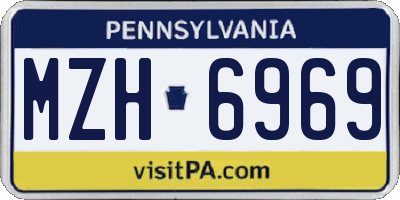PA license plate MZH6969