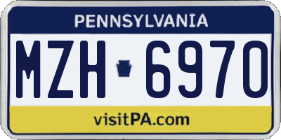 PA license plate MZH6970
