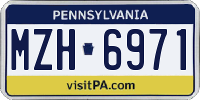 PA license plate MZH6971