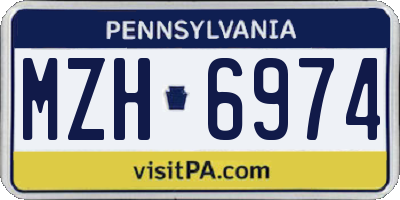 PA license plate MZH6974
