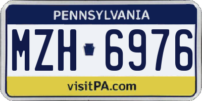 PA license plate MZH6976