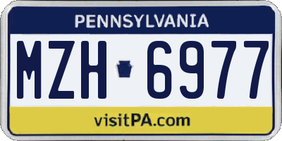 PA license plate MZH6977