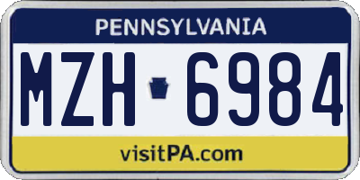 PA license plate MZH6984