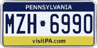 PA license plate MZH6990