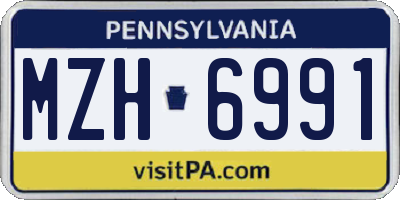 PA license plate MZH6991