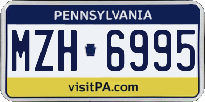 PA license plate MZH6995