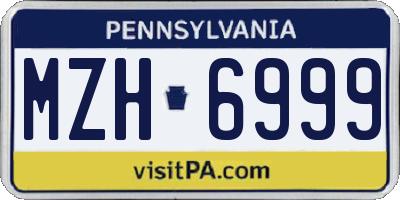 PA license plate MZH6999