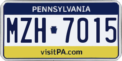 PA license plate MZH7015