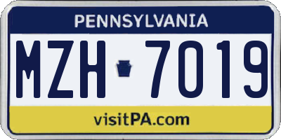 PA license plate MZH7019
