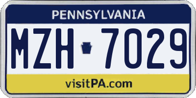 PA license plate MZH7029