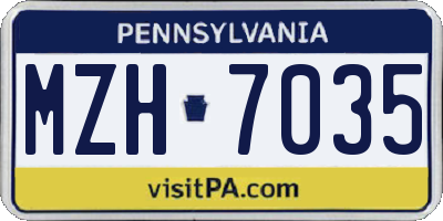 PA license plate MZH7035
