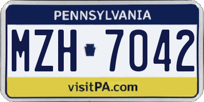 PA license plate MZH7042