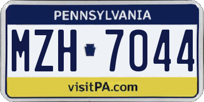 PA license plate MZH7044