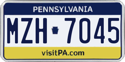 PA license plate MZH7045