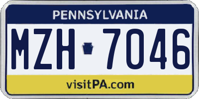 PA license plate MZH7046
