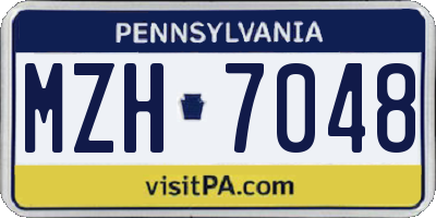 PA license plate MZH7048