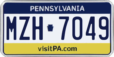 PA license plate MZH7049