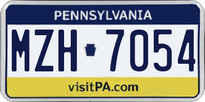 PA license plate MZH7054
