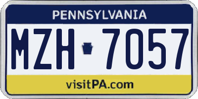 PA license plate MZH7057