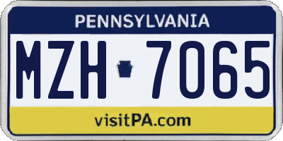 PA license plate MZH7065