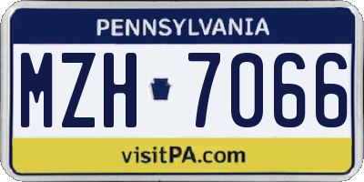 PA license plate MZH7066