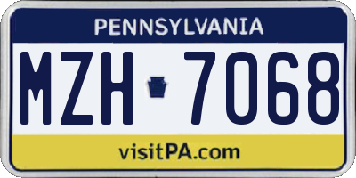 PA license plate MZH7068