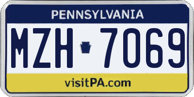 PA license plate MZH7069
