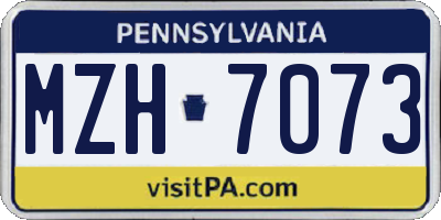 PA license plate MZH7073