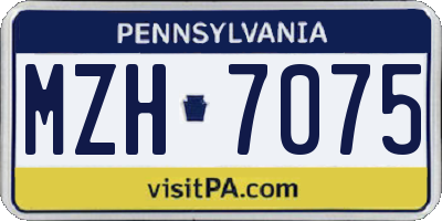 PA license plate MZH7075