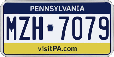PA license plate MZH7079