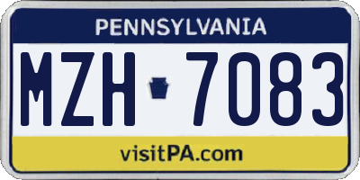 PA license plate MZH7083