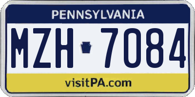 PA license plate MZH7084