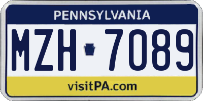 PA license plate MZH7089