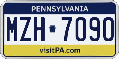 PA license plate MZH7090