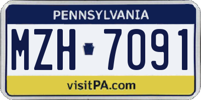 PA license plate MZH7091