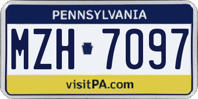 PA license plate MZH7097