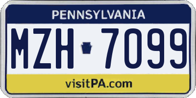 PA license plate MZH7099