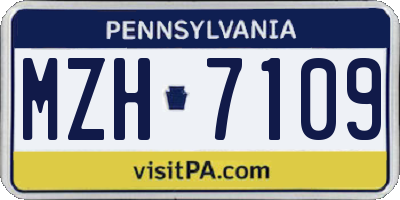 PA license plate MZH7109