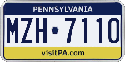 PA license plate MZH7110