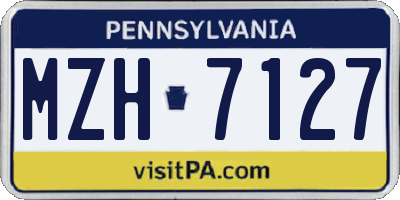 PA license plate MZH7127