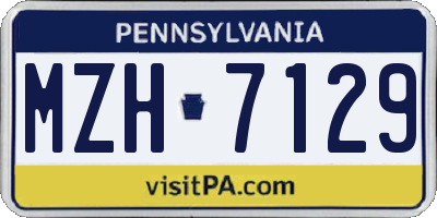 PA license plate MZH7129