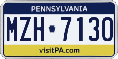 PA license plate MZH7130