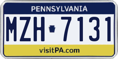 PA license plate MZH7131