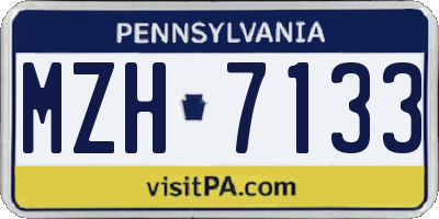 PA license plate MZH7133