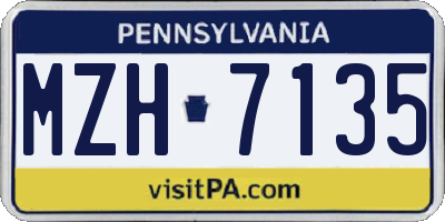 PA license plate MZH7135