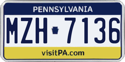 PA license plate MZH7136